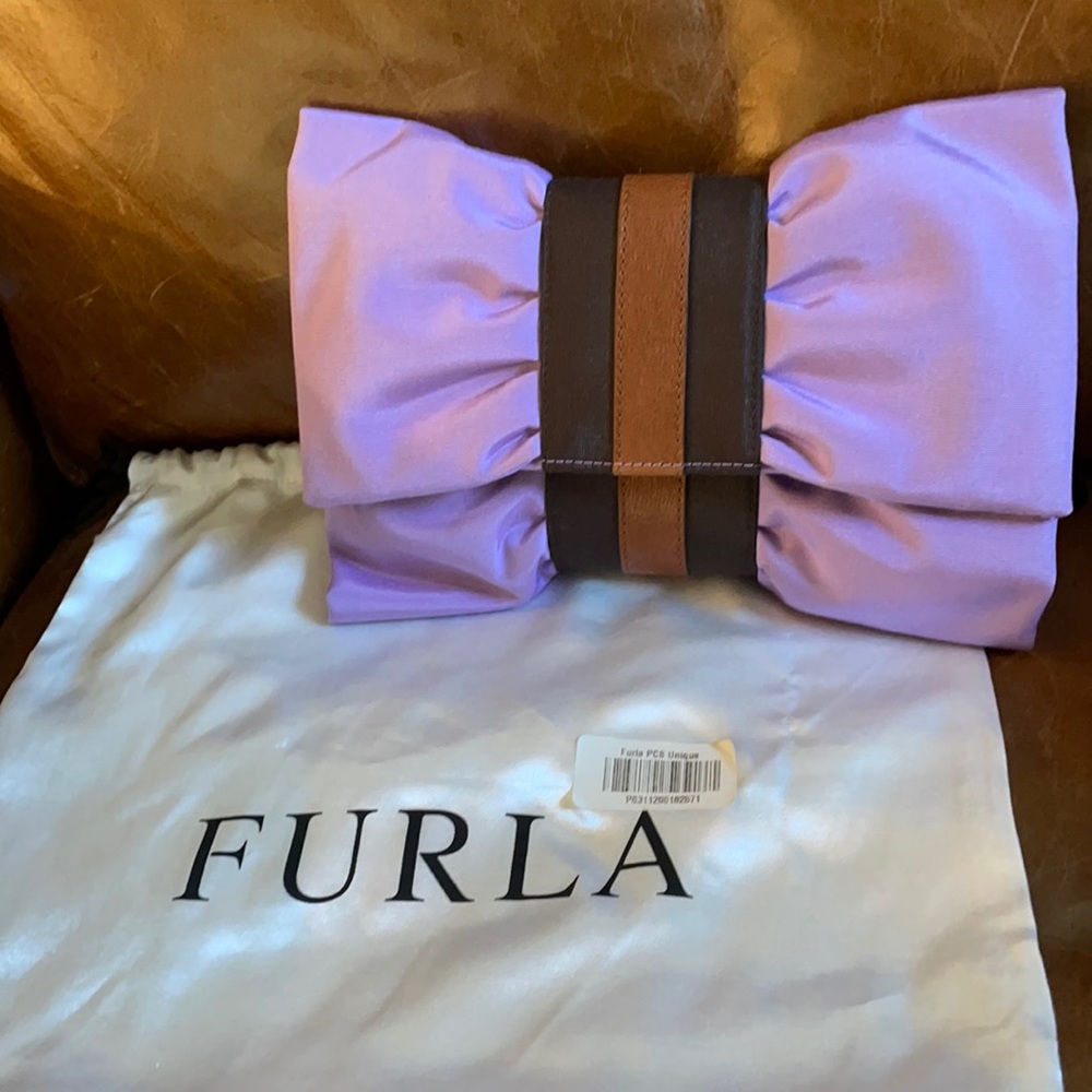 Furla Lavender and Brown Clutch